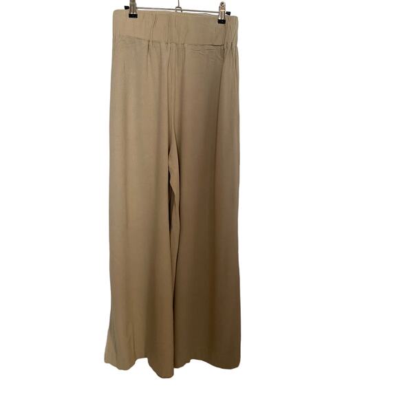 Free People Small Beige Wide Leg Rayon Pull On Khaki High Rise Women's Pant - Picture 1 of 8